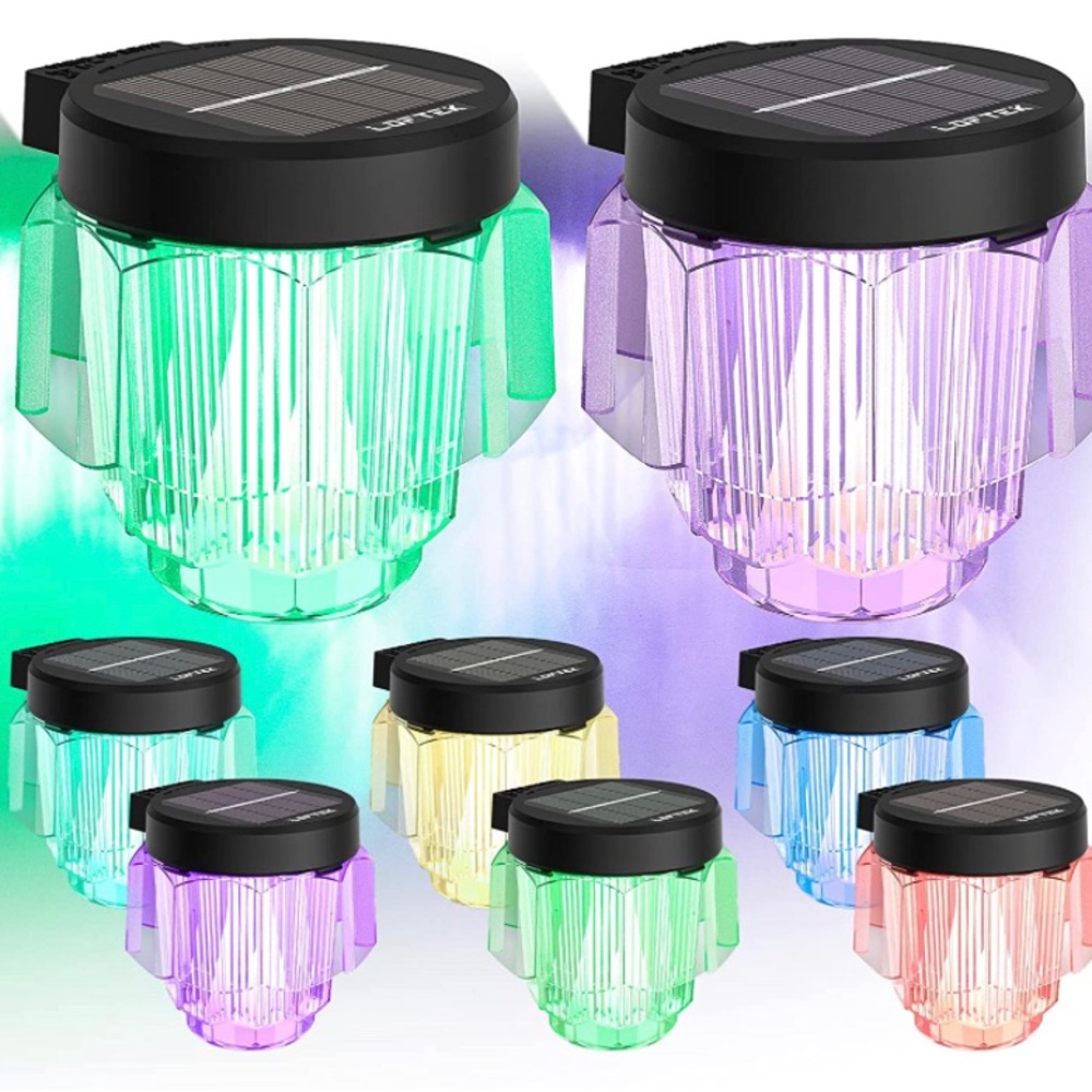🆕 Solar Powered Multicolor Outdoor Lights 8 Pack